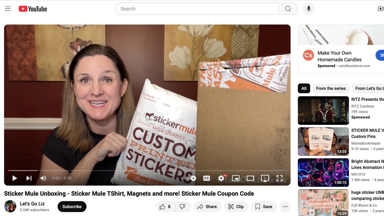 Still of an unboxing video, YouTube screenshot