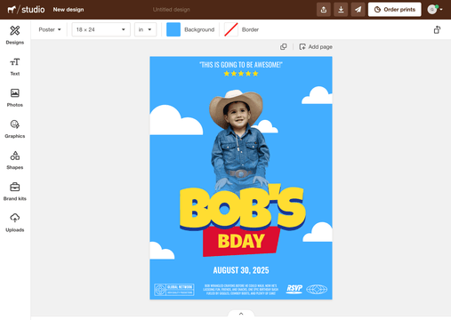 Adding movie elements to a cowboy poster