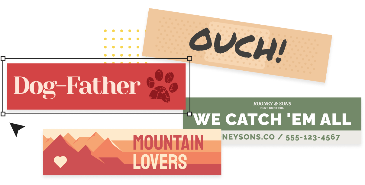 Design stickers pare-chocs en ligne avec Studio Créez et désignez stickers pare-chocs en ligne avec un outil appelé Studio