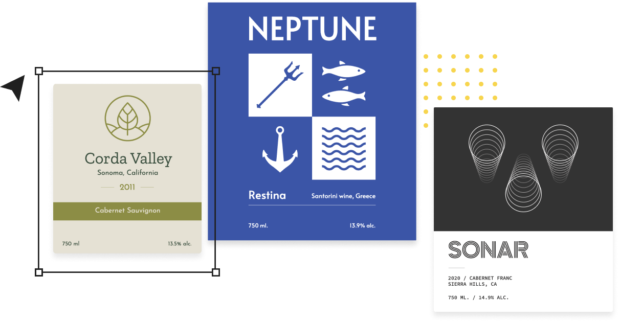 Create and design wine labels online with a tool called Studio