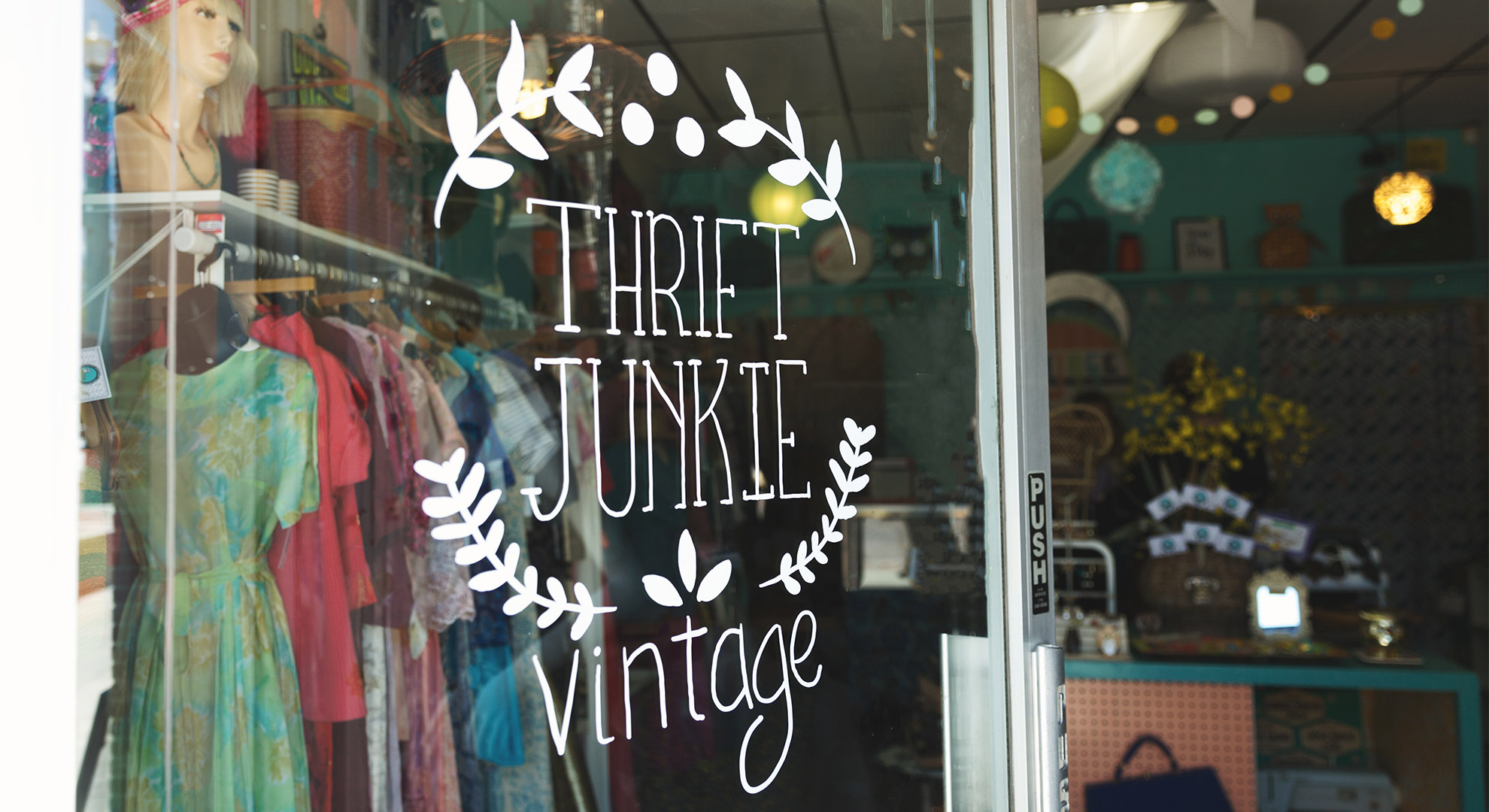 Custom window decal in shop window