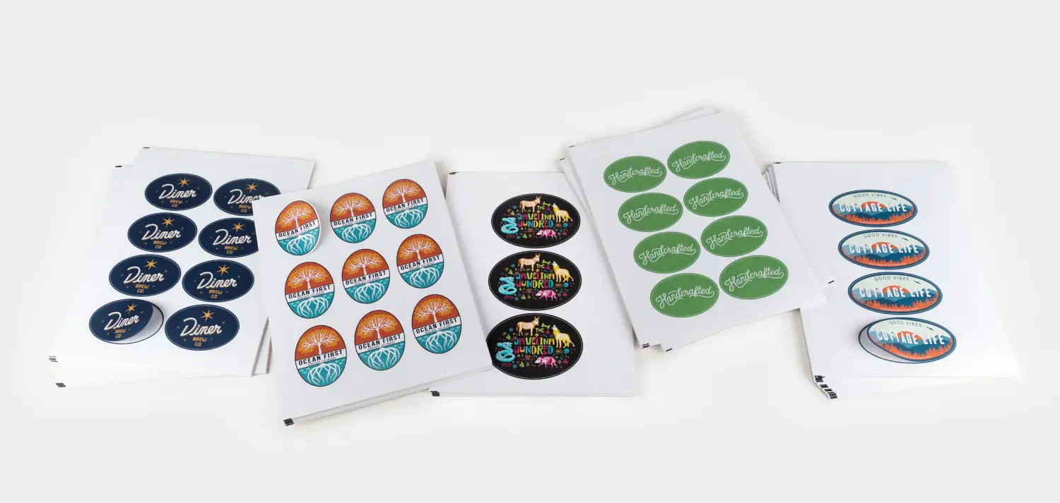 Oval sheet labels