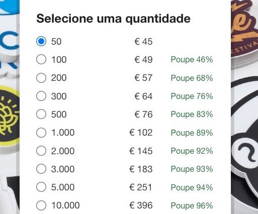 como encomendar um tamanho personalizado