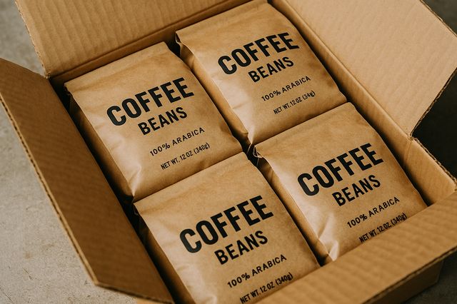 scatola di buste del caffè