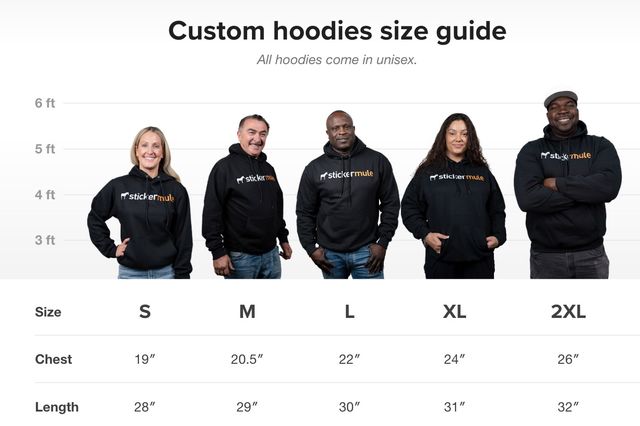 hoodie size guide