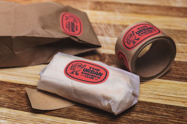 paper label on a sandwich wrapper