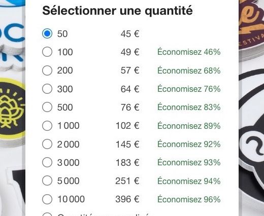 comment commander une taille personnalisée