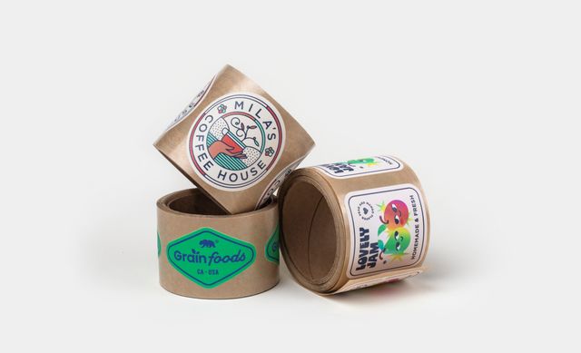 image of three paper labels rolls