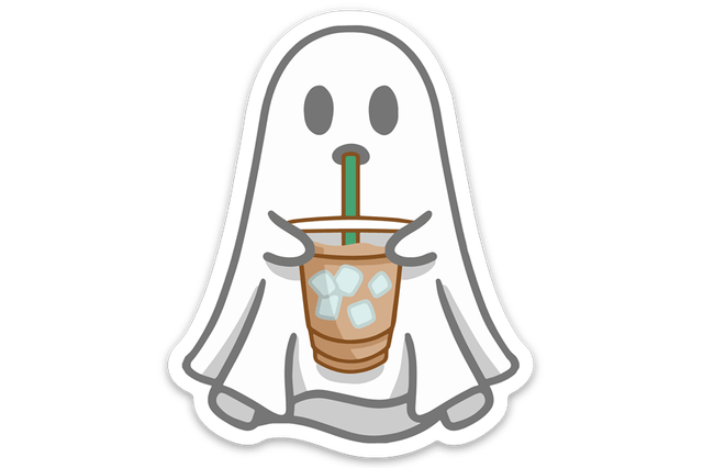 caffeine ghost sticker