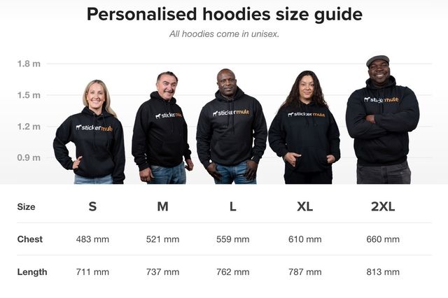 hoodie size guide