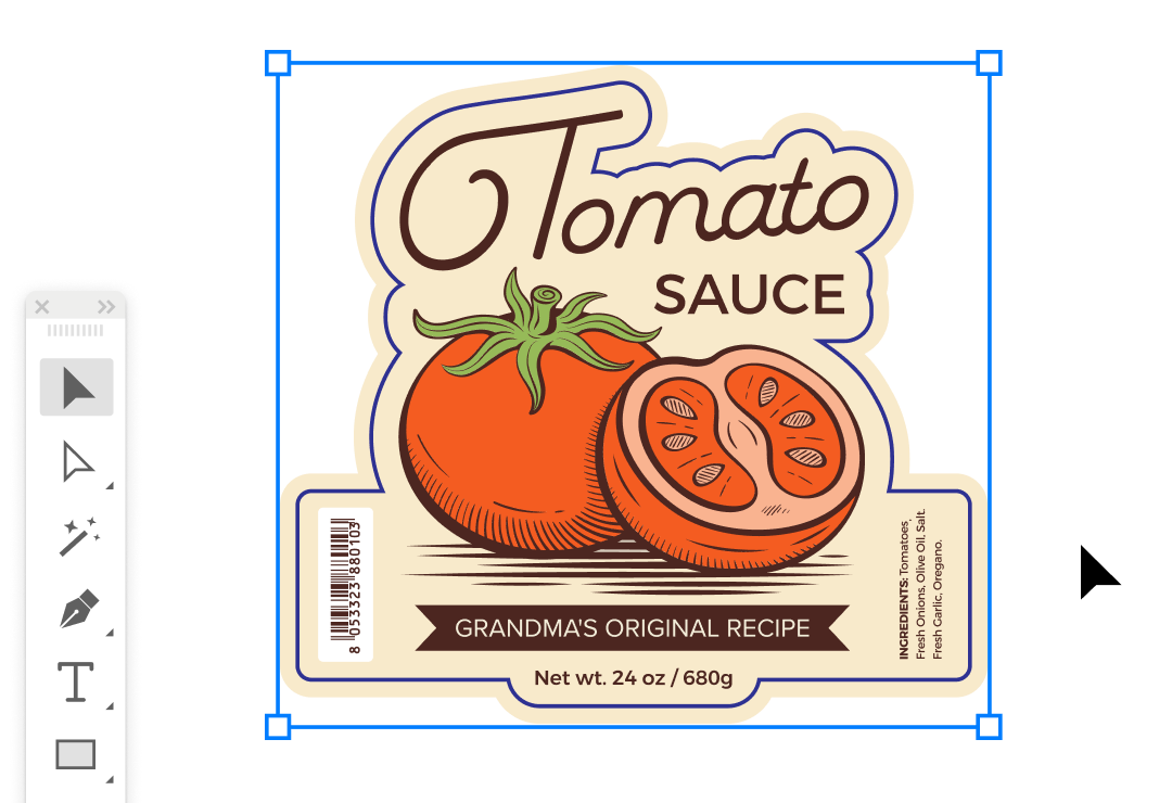 Die cut roll label templates