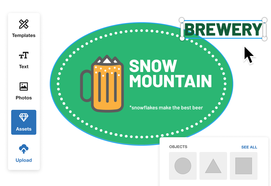 Oval roll label templates