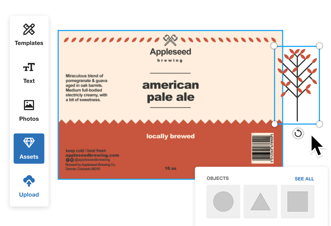 Rectangle roll label templates