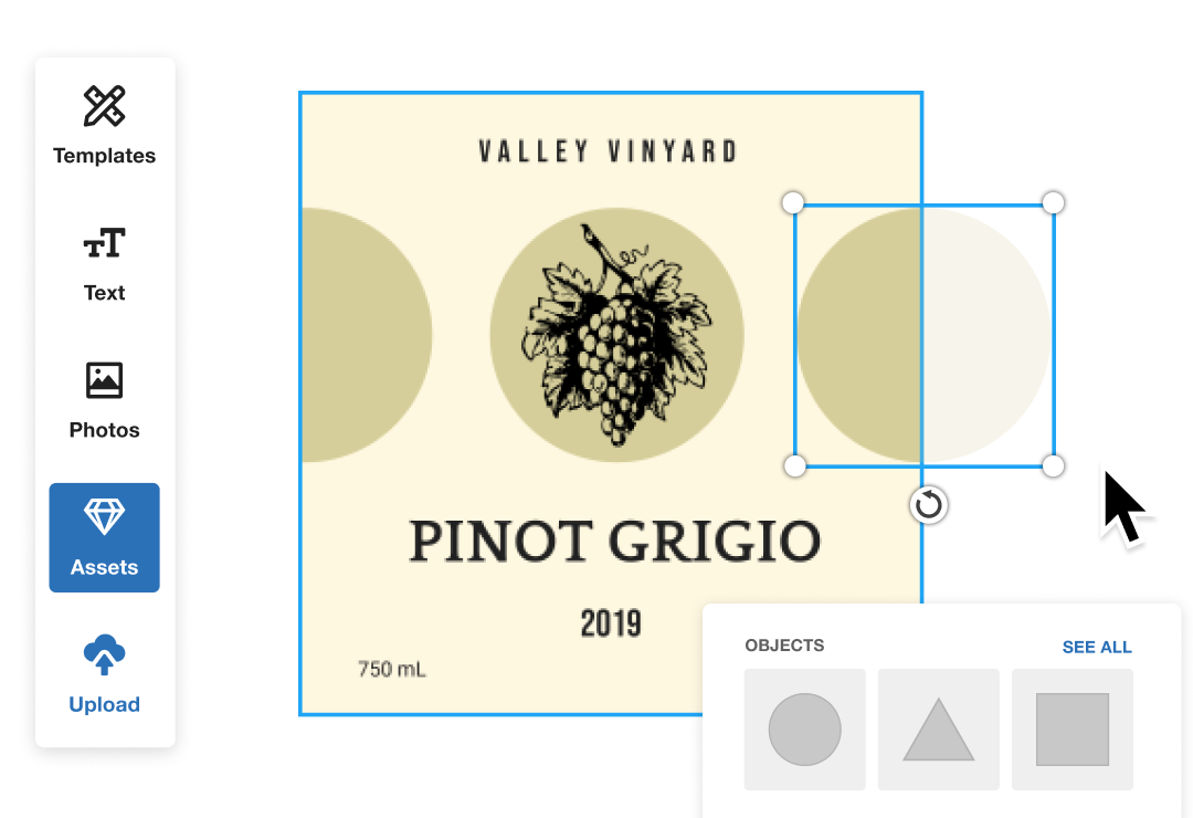 Square roll label templates
