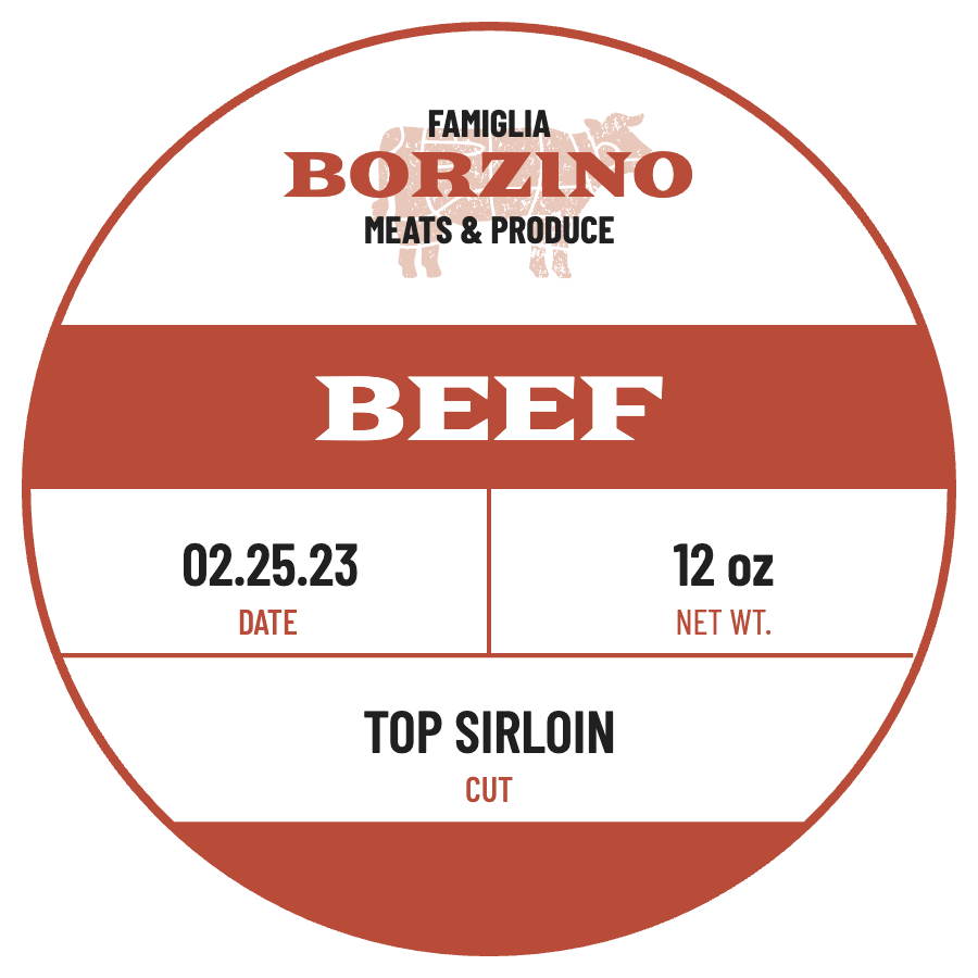 Borzino Family Butchers - Circle Label